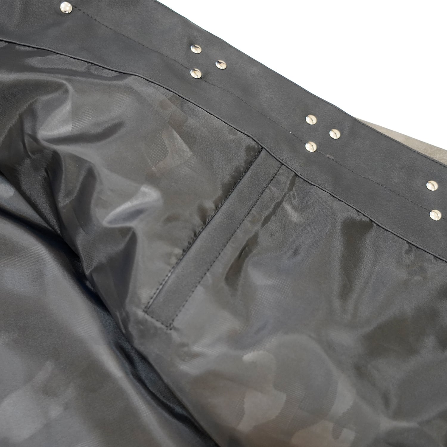 T.C.R WASHED FAUX LEATHER FLAME TRACKER JACKET - GRAY / BLACK