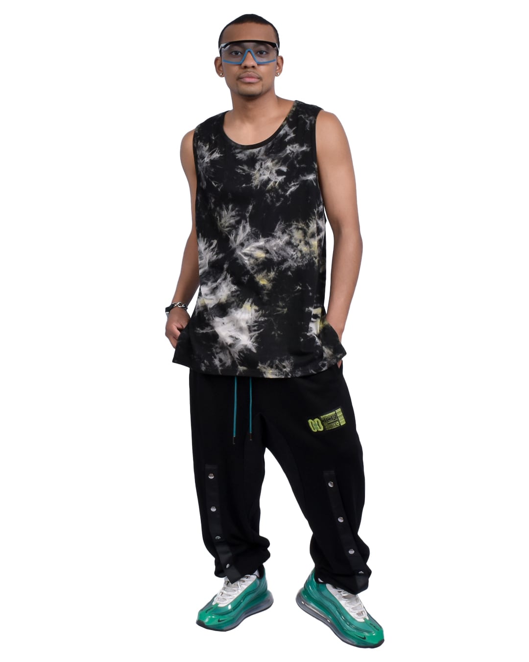 T.C.R TIE DYE LAYERED TANK TOP - YELLOW