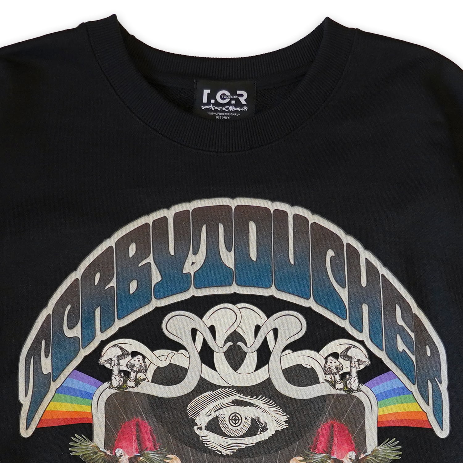 T.C.R MUSHROOM WIDE FIT CREW NECK SWEAT - BLACK