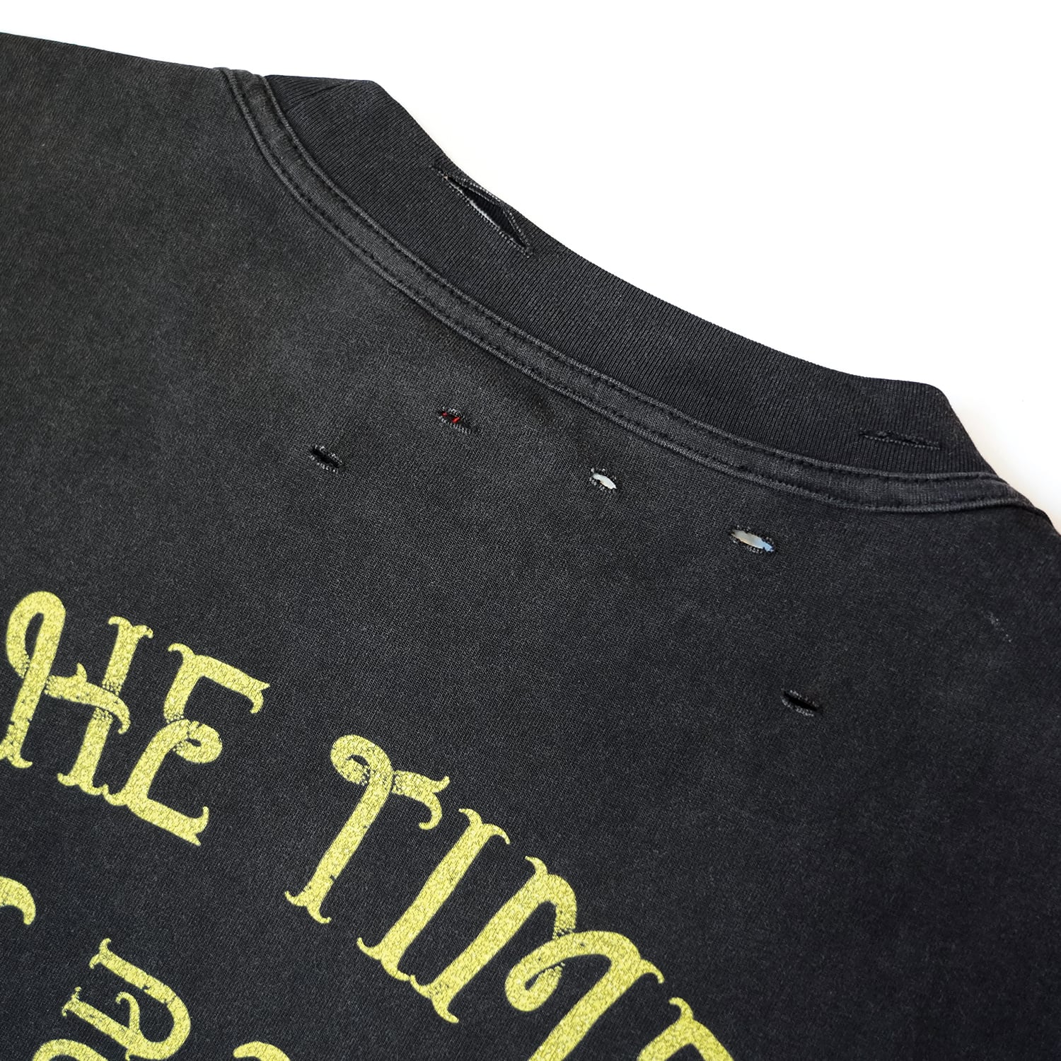 T.C.R JESUS RAVES  DISTRESSED S/S TEE - BLACK