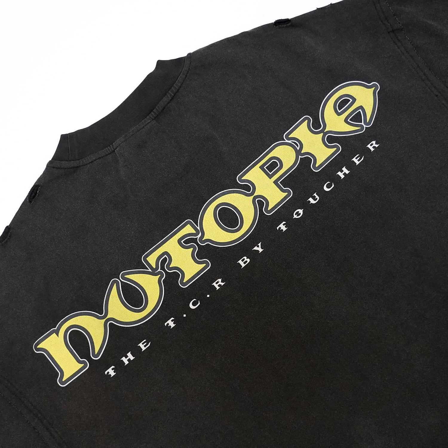 T.C.R NUTOPIA WASHED DAMAGE L/S TEE - BLACK