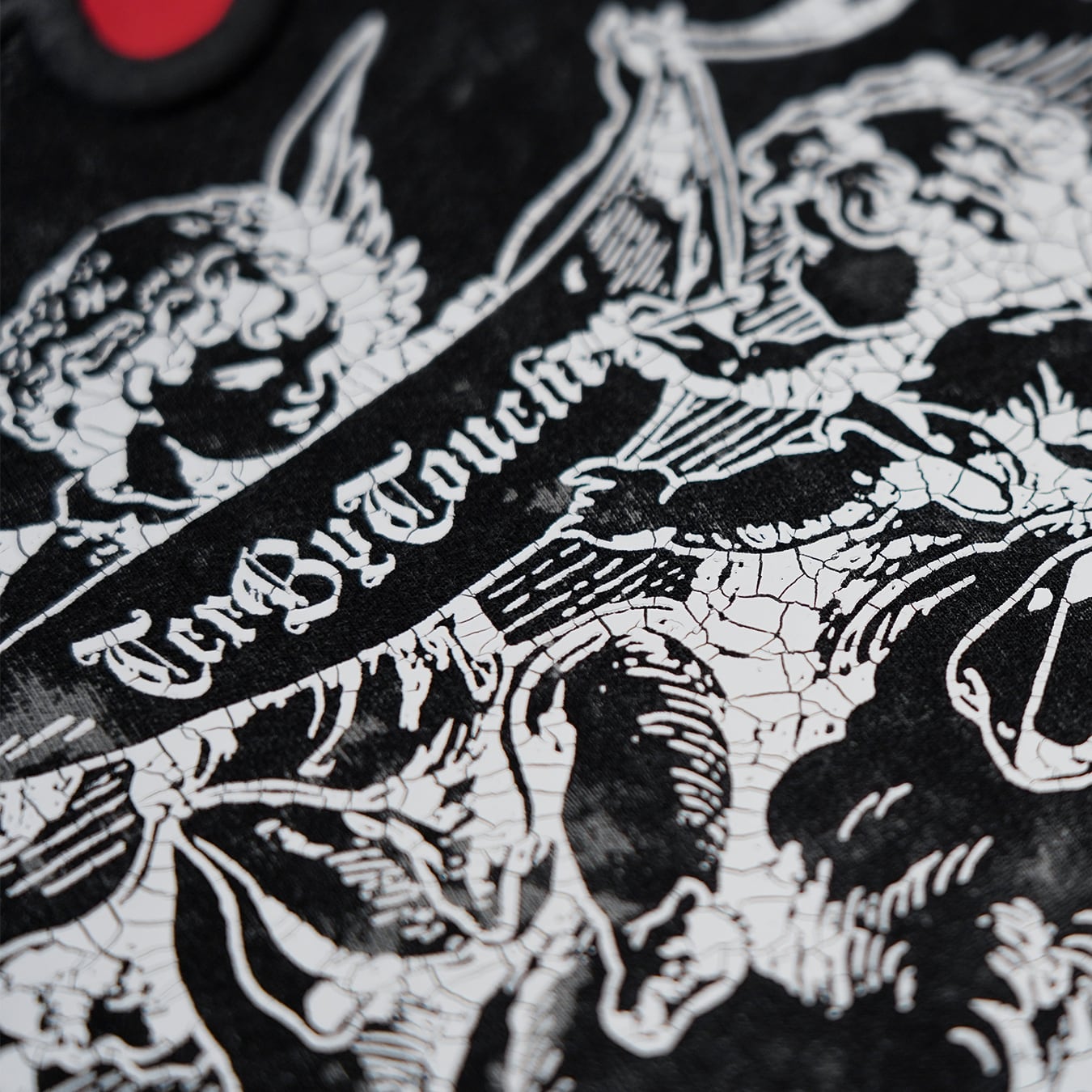 T.C.R ANGELS WASHED S/S PANEL TEE - BLACK