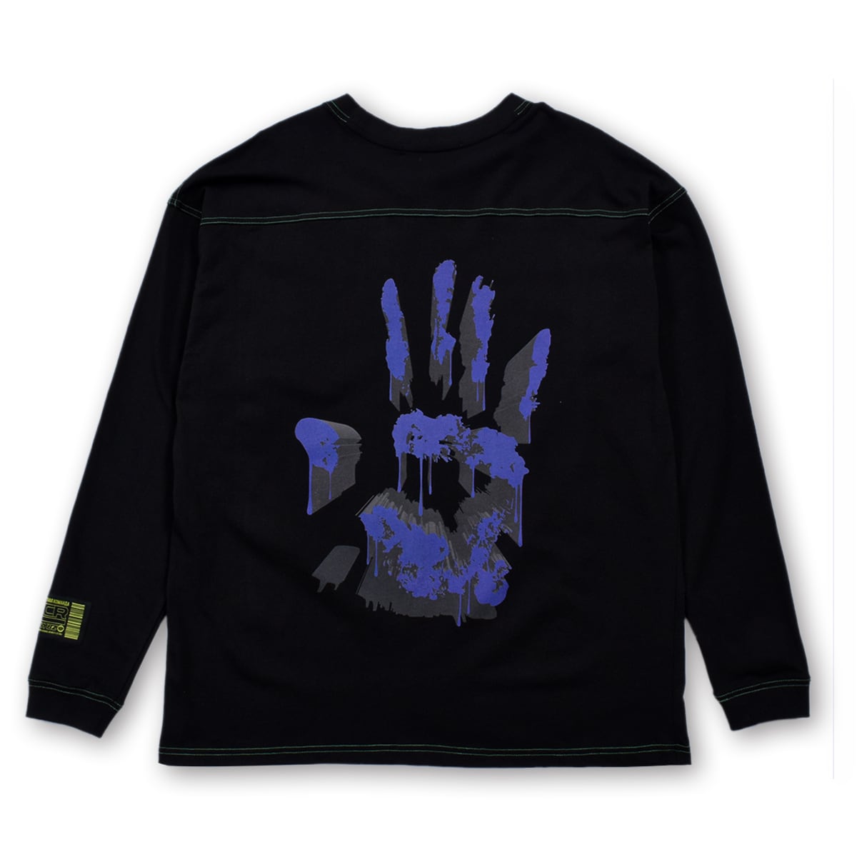 LIQUID OVERSIZED  L/S TEE - BLACK/GREEN