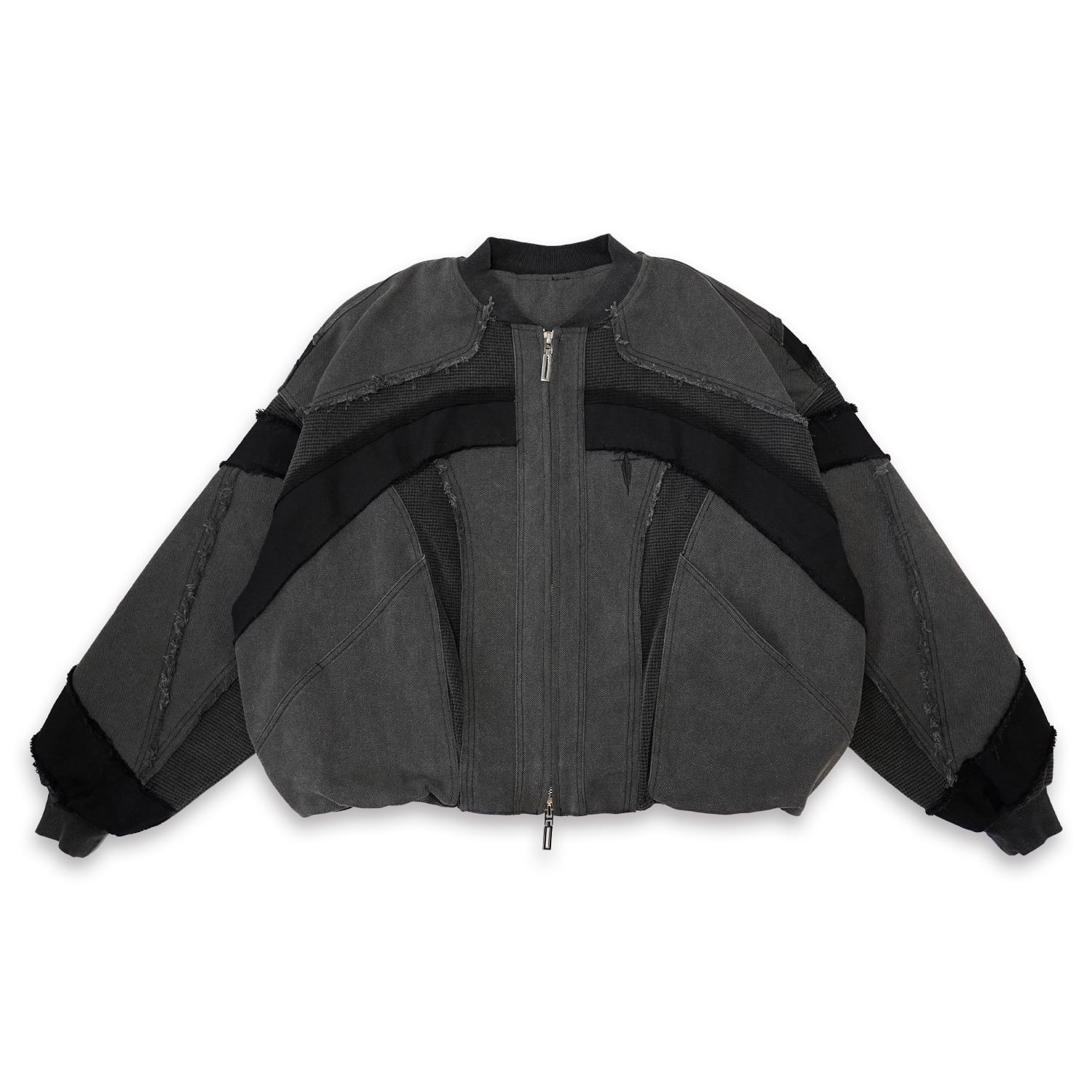 T.C.R DISTRESSED SPLICED BLOUSON - GRAY
