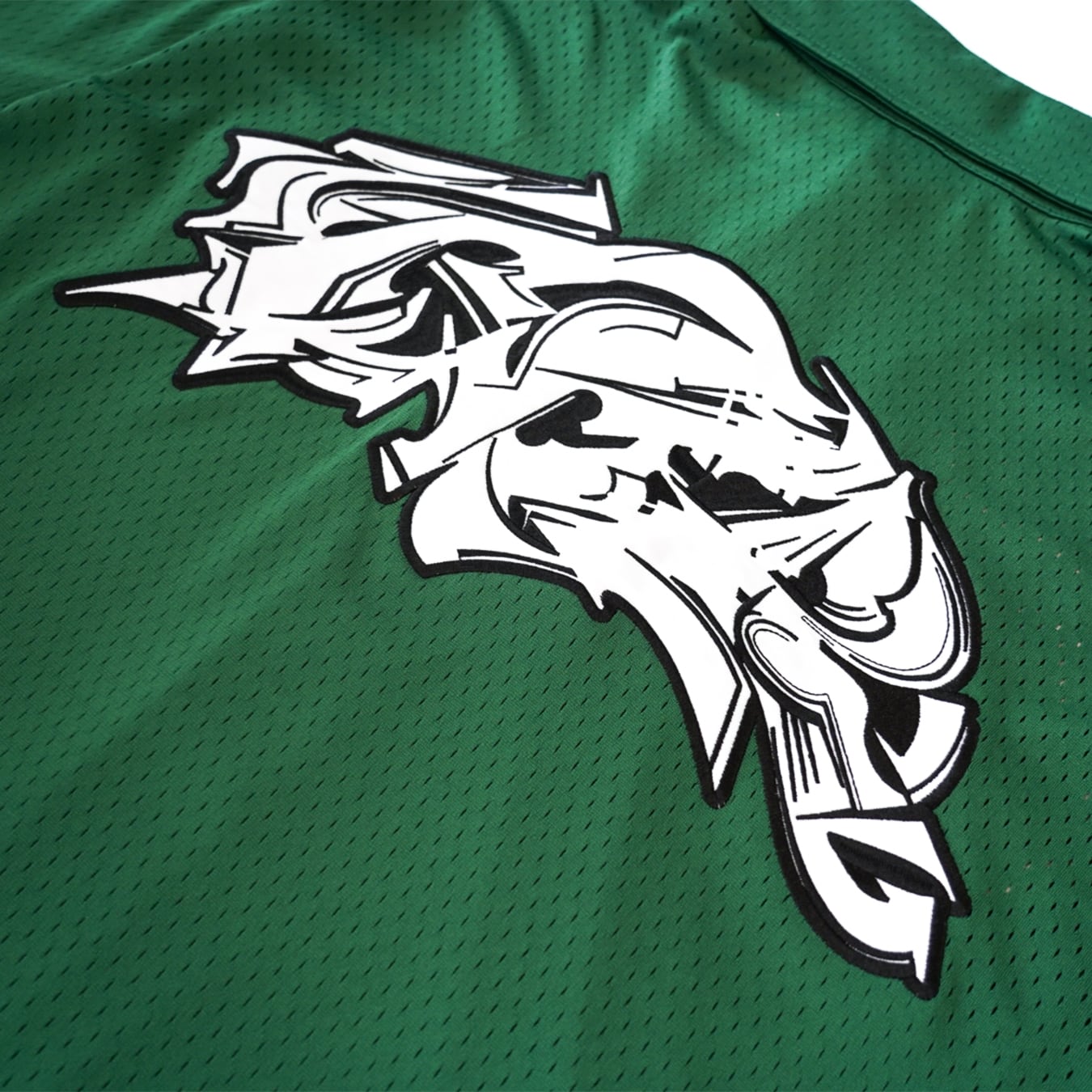 T.C.R LIGHTNING LOGO L/S MESH SHIRTS - GREEN