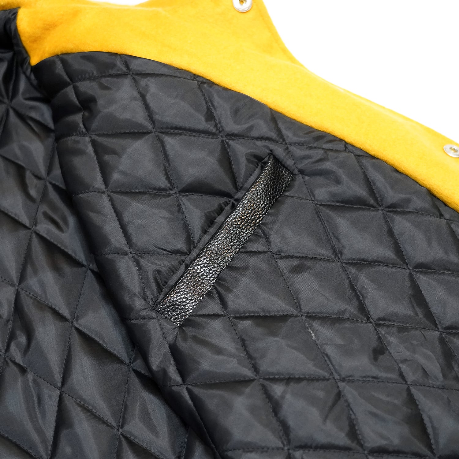 T.C.R RAVER GANG VARSITY LEATHER JACKET - YELLOW