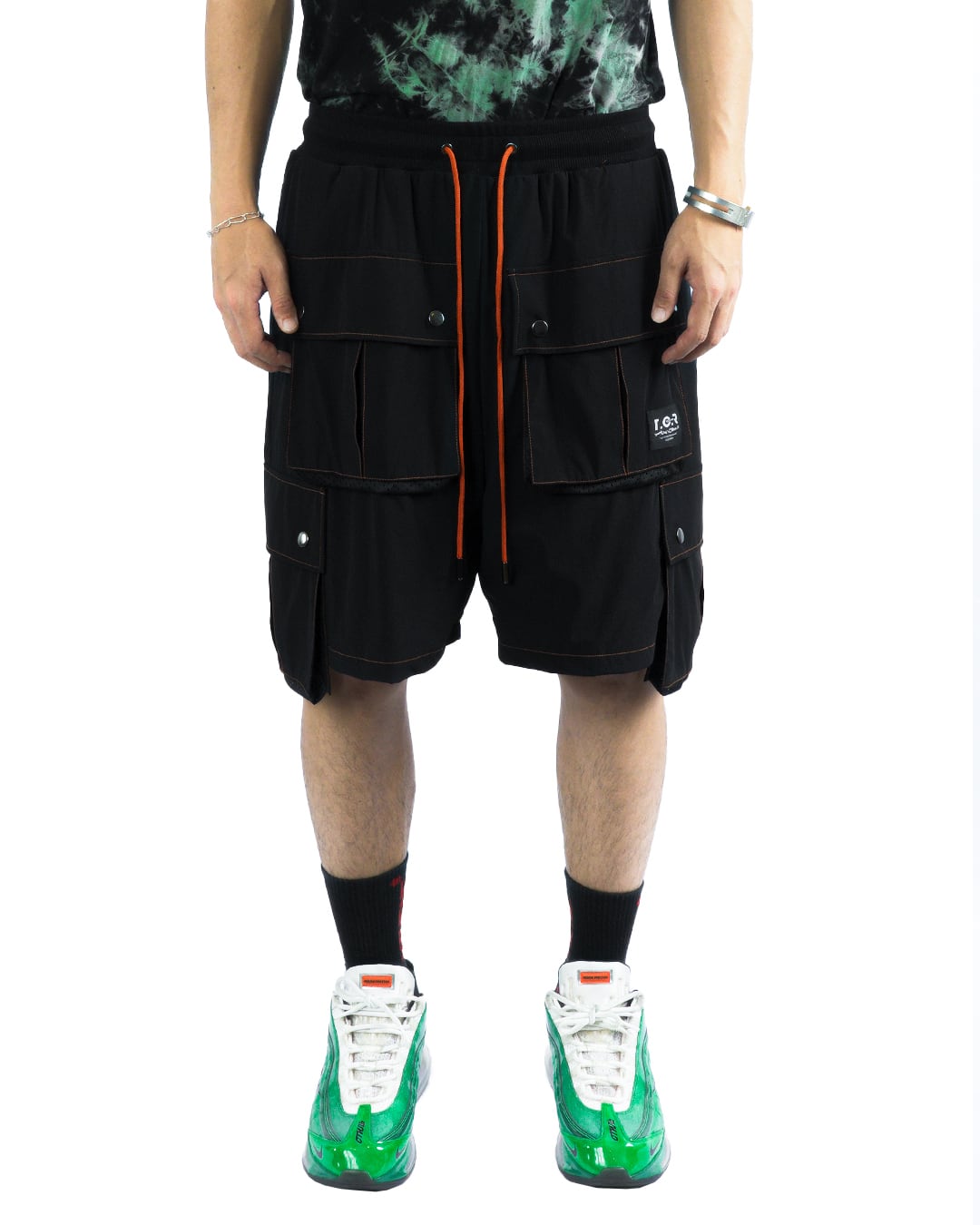 T.C.R EQUIPMENT SHELL SHORTS V3 -  BLACK/ORANGE