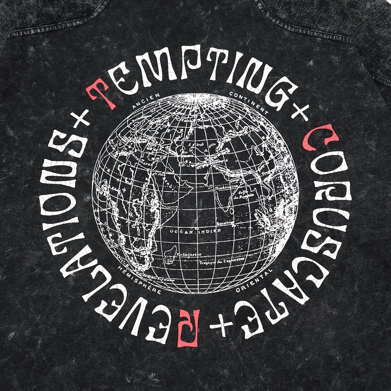 T.C.R ANGELS WASHED S/S PANEL TEE - BLACK
