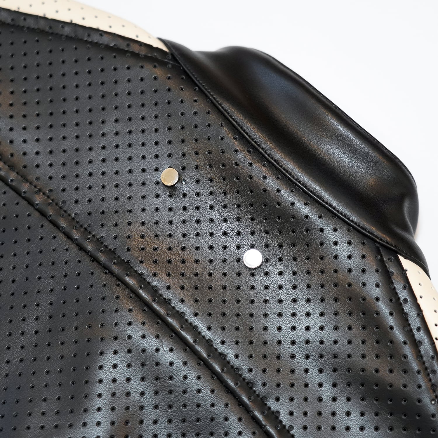 T.C.R MAVERIK MESH LEATHER MOTO JACKET - BLACK