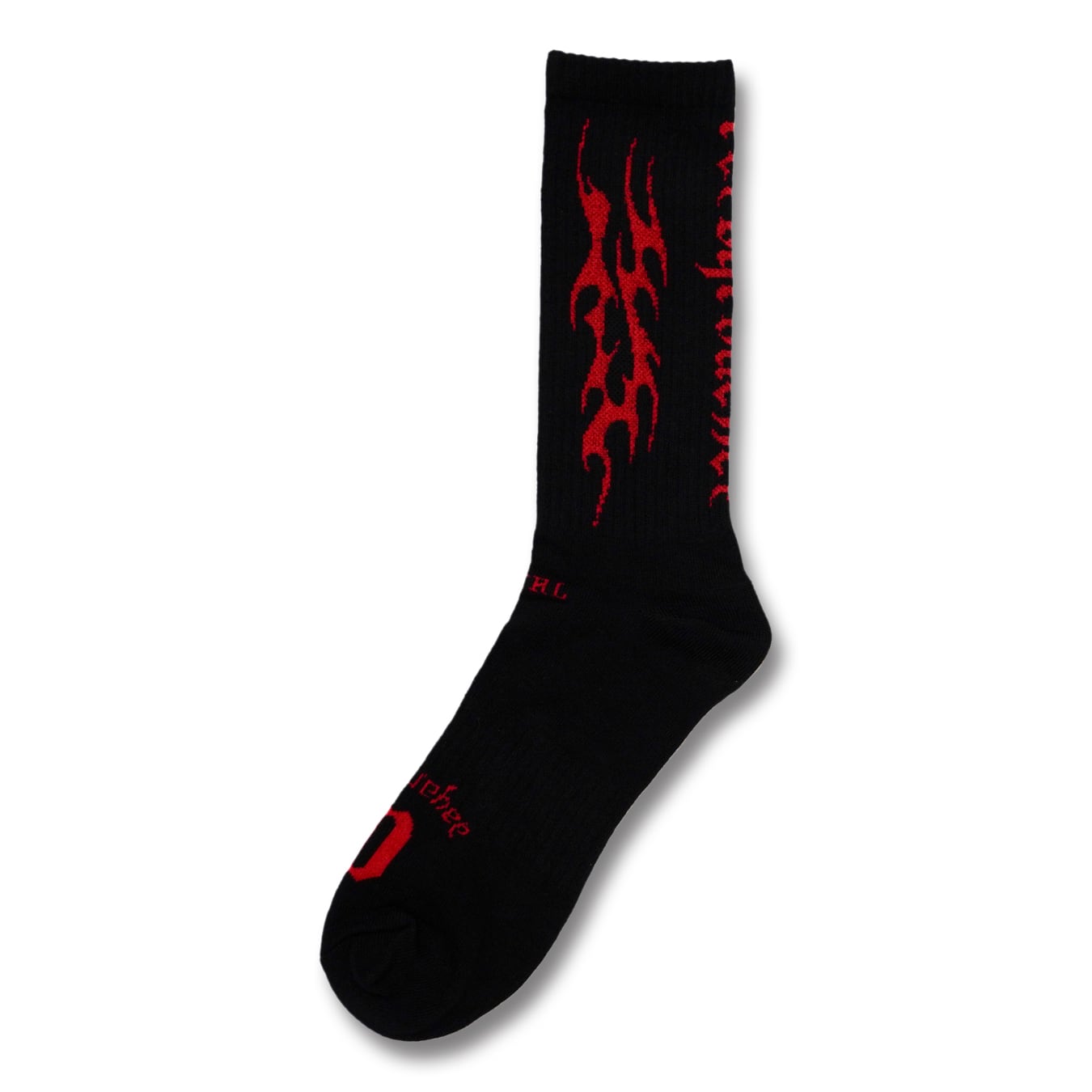 T.C.R TRIBAL FLAME SOCKS - BLACK/RED
