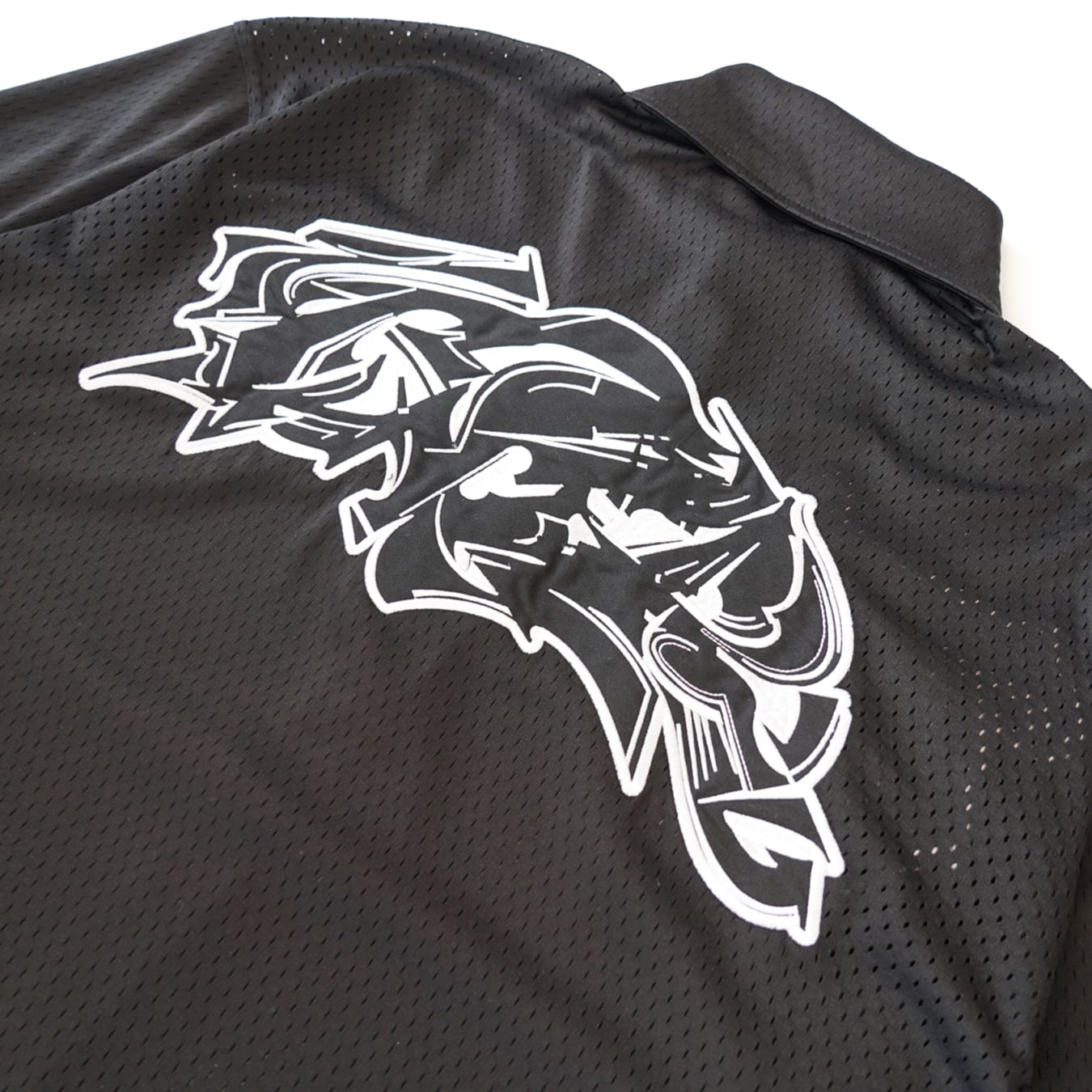 T.C.R LIGHTNING LOGO L/S MESH SHIRTS - BLACK