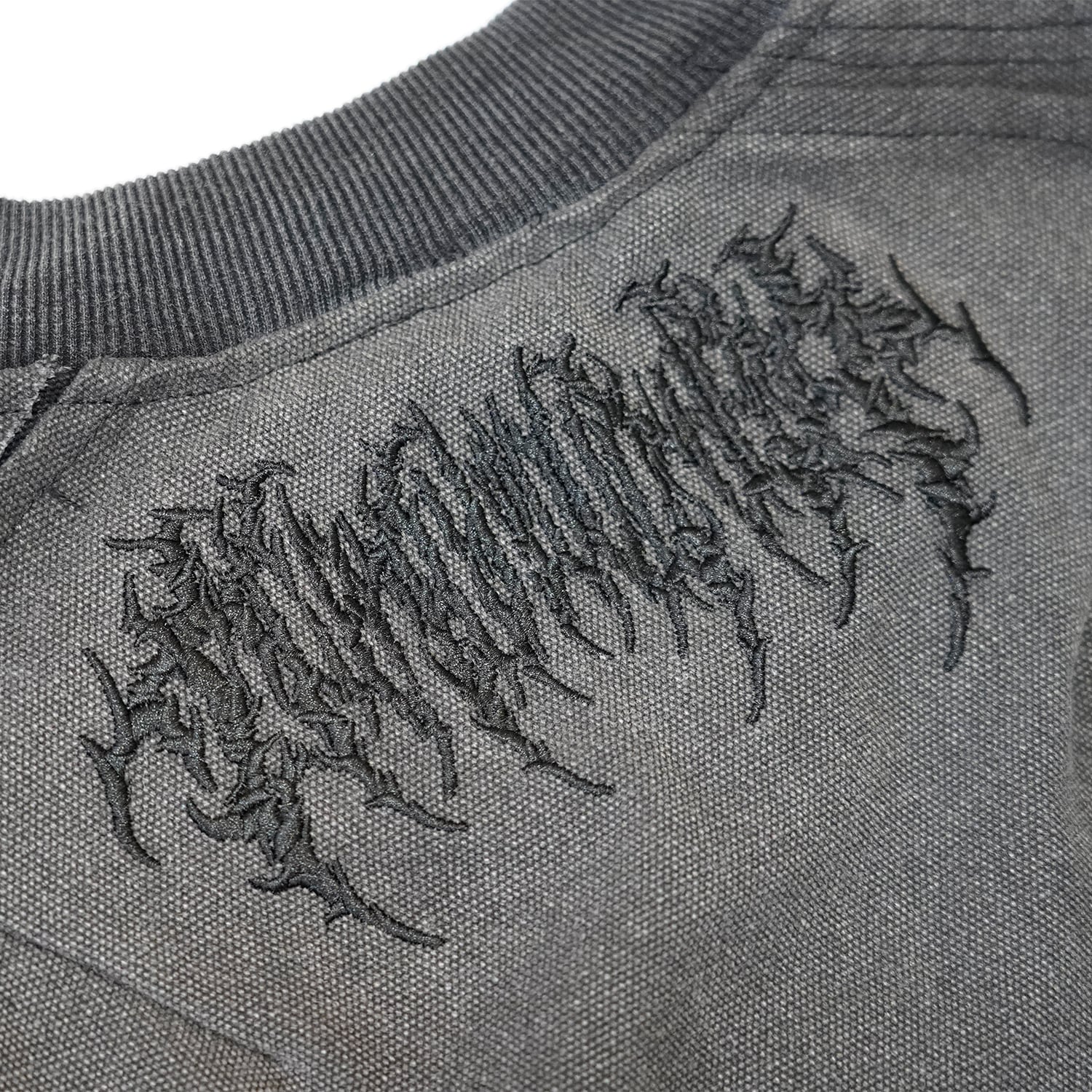 T.C.R DISTRESSED SPLICED BLOUSON - GRAY