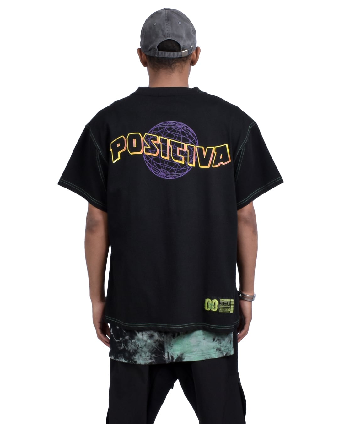 POSITIVA OVERSIZED  S/S TEE - BLACK/GREEN