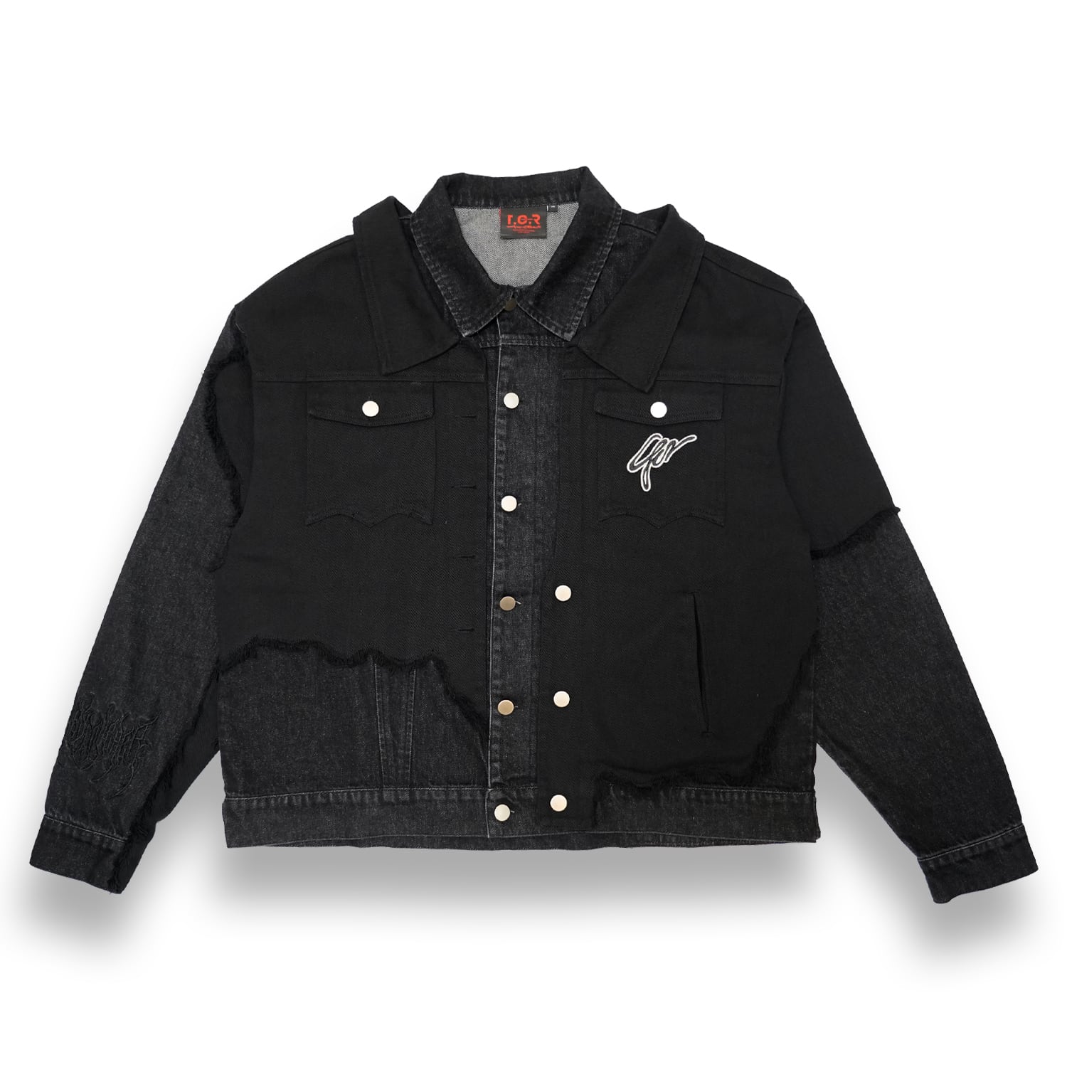 T.C.R NUOVA VISIONE CONTRAST DISTRESSED JACKET - BLACK