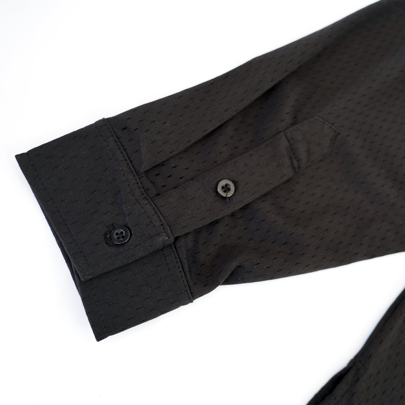 T.C.R LIGHTNING LOGO L/S MESH SHIRTS - BLACK