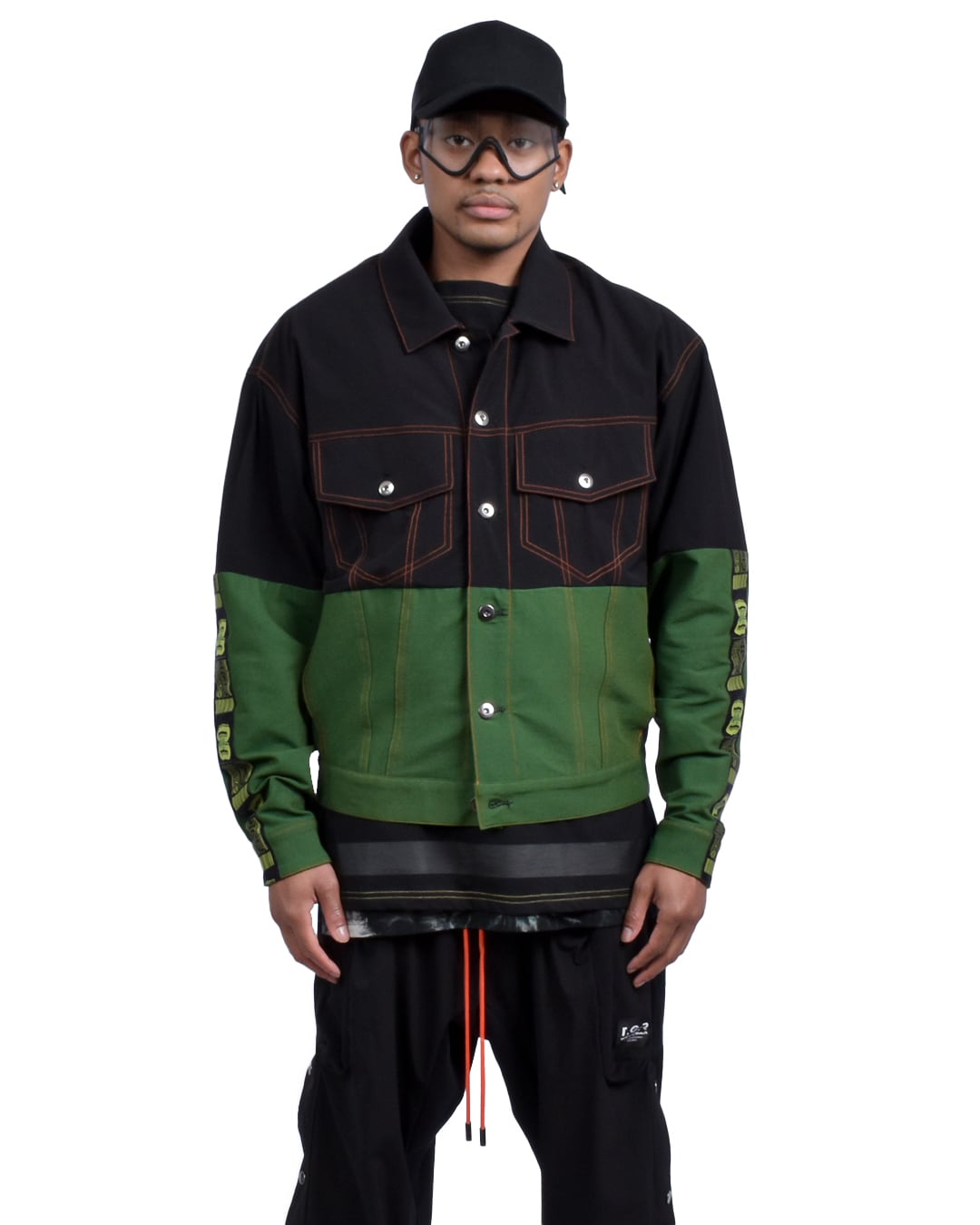 T.C.R EQUIPMENT TRUCKER JACKET V2 - BLACK/GREEN