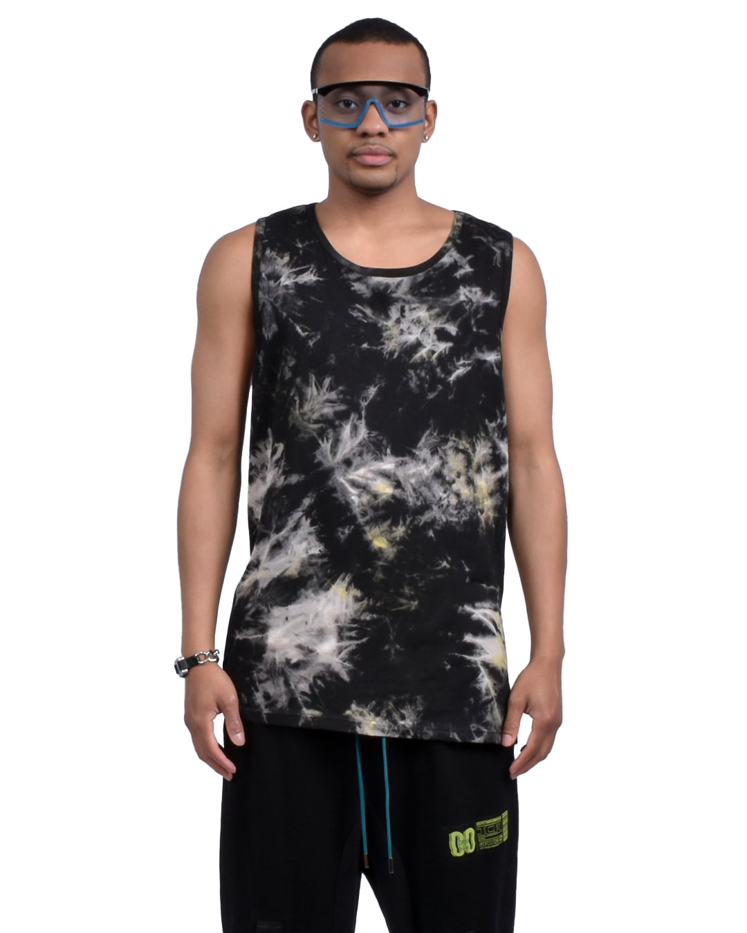 T.C.R TIE DYE LAYERED TANK TOP - YELLOW