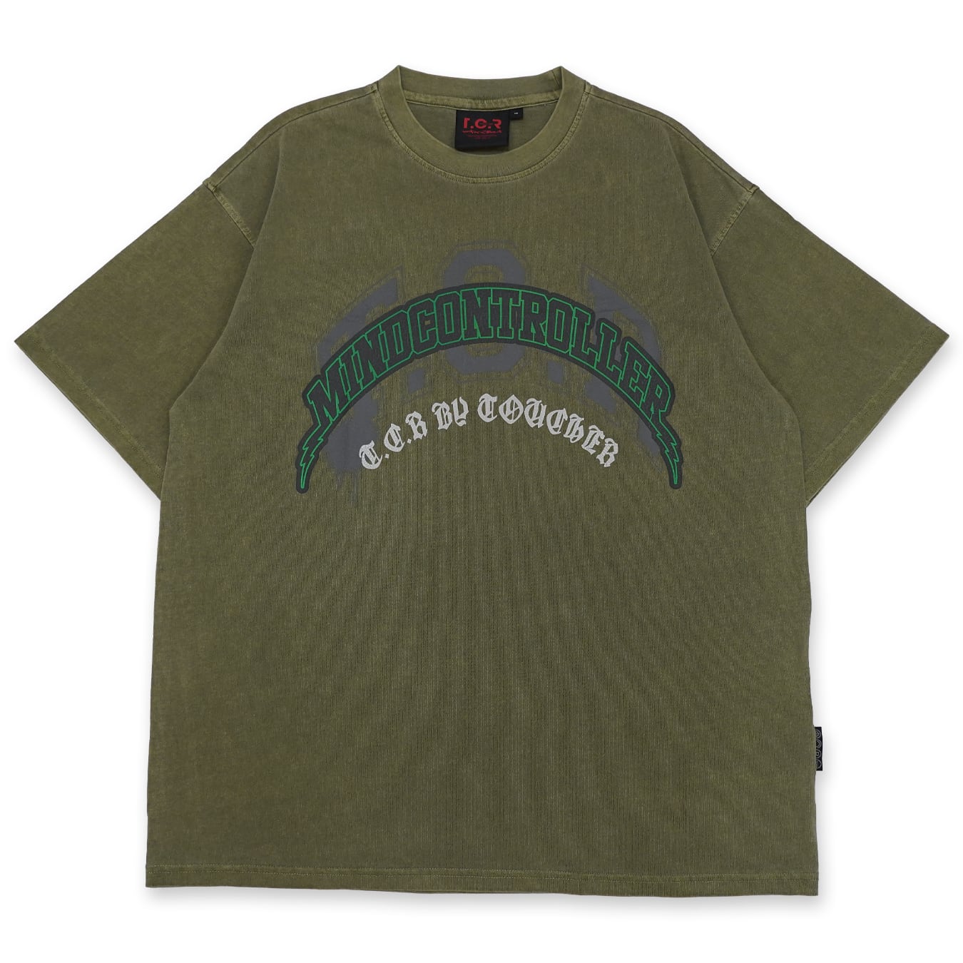 T.C.R MIND CONTROLLER WASHED S/S TEE - GRAY GREEN