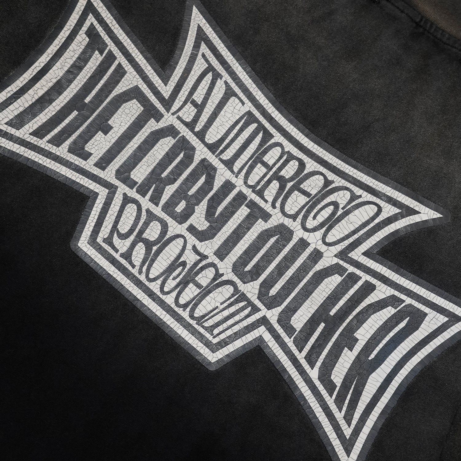 T.C.R TRIBAL SKULL EMBLEM FADED L/S TEE - BLACK