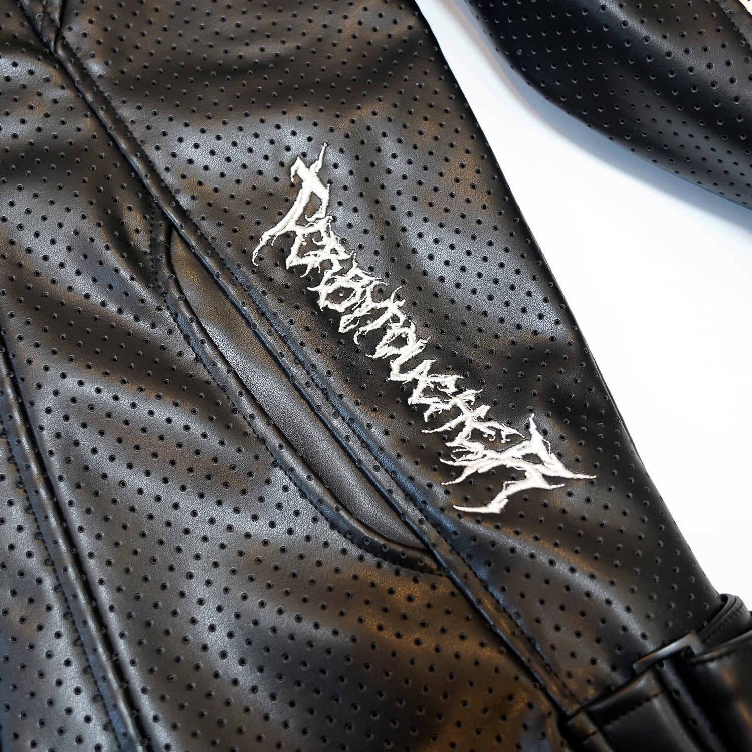 T.C.R MAVERIK MESH LEATHER MOTO JACKET - BLACK
