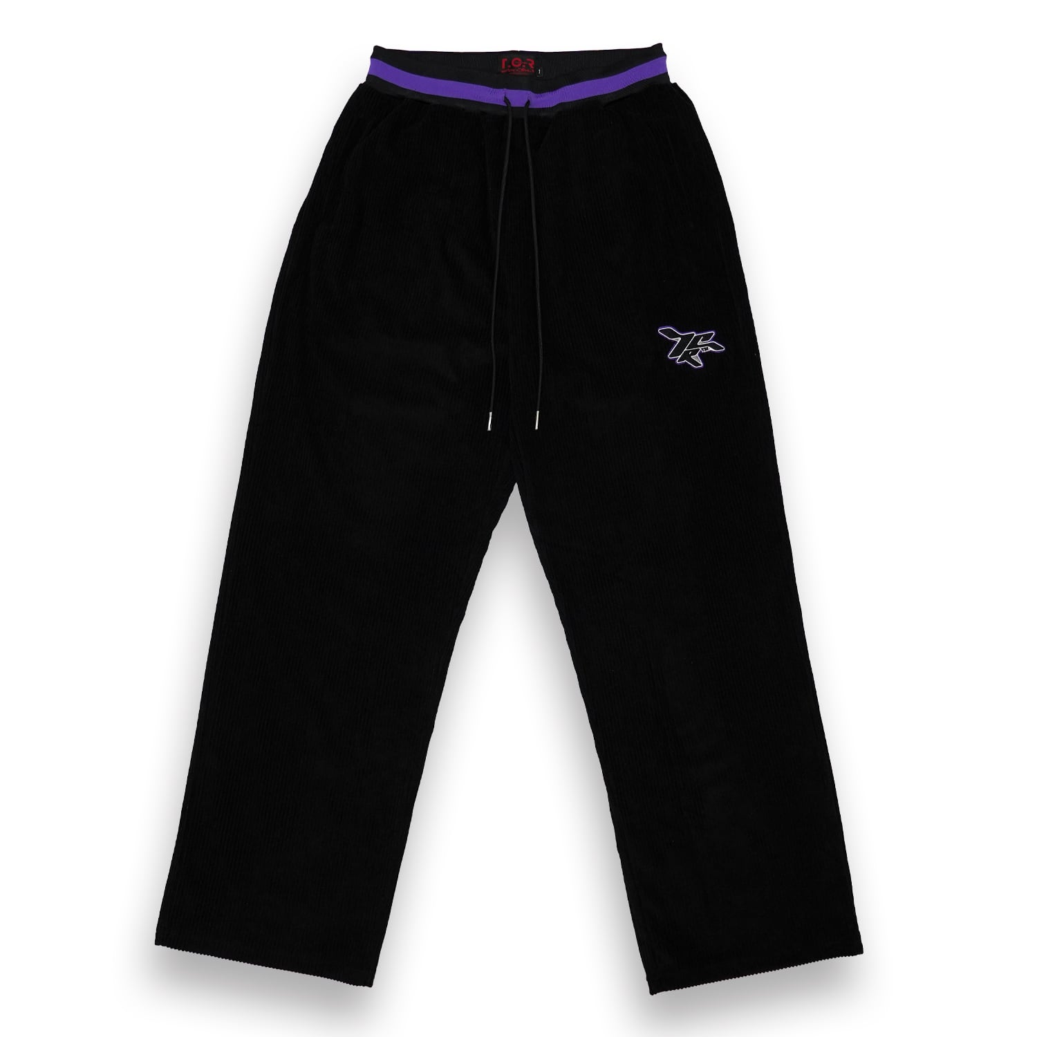 T.C.R CORDUROY WIDE EASY PANTS - BLACK