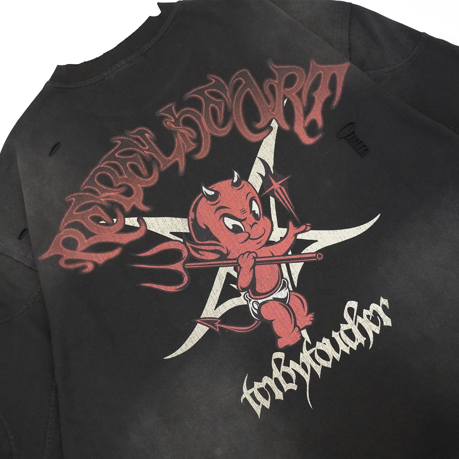 T.C.R REBEL HEART L/S TEE - BLACK