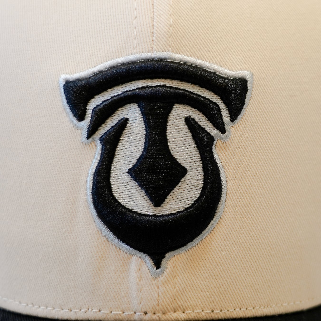 T.C.R FYM MONOGRAM LOGO 6PANEL CAP - BEIGE/BLACK