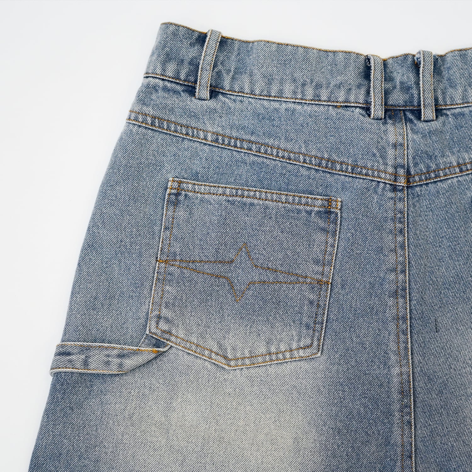 T.C.R DOUBLE KNEE DAMAGE SHORTS - BLUE