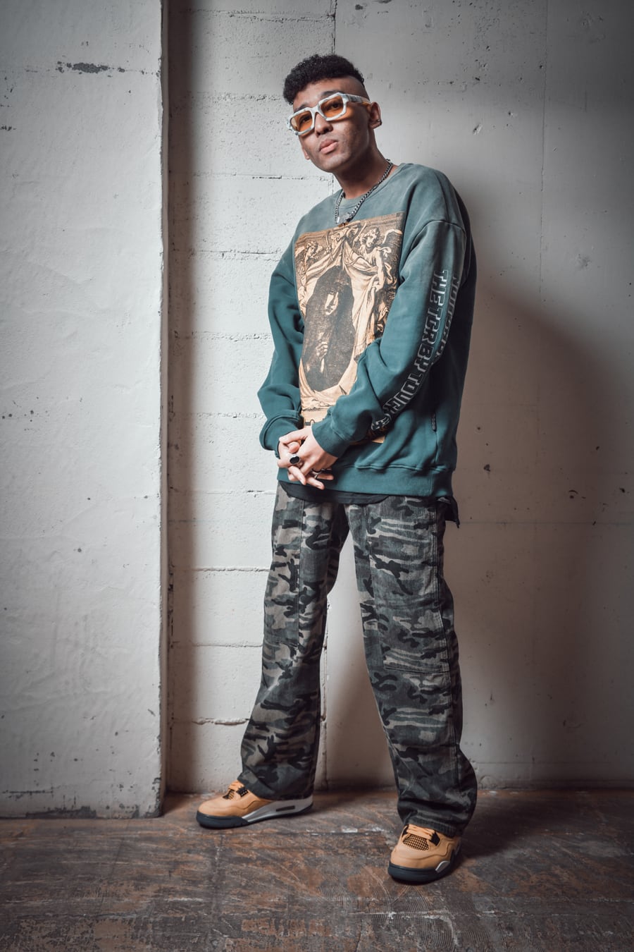 T.C.R MOTHER CREW NECK SWEAT SHIRT - BLACKISH GREEN