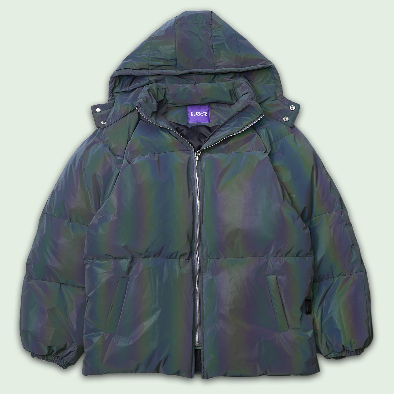 REFLECTIVE PUFFER JACKET - GRAY