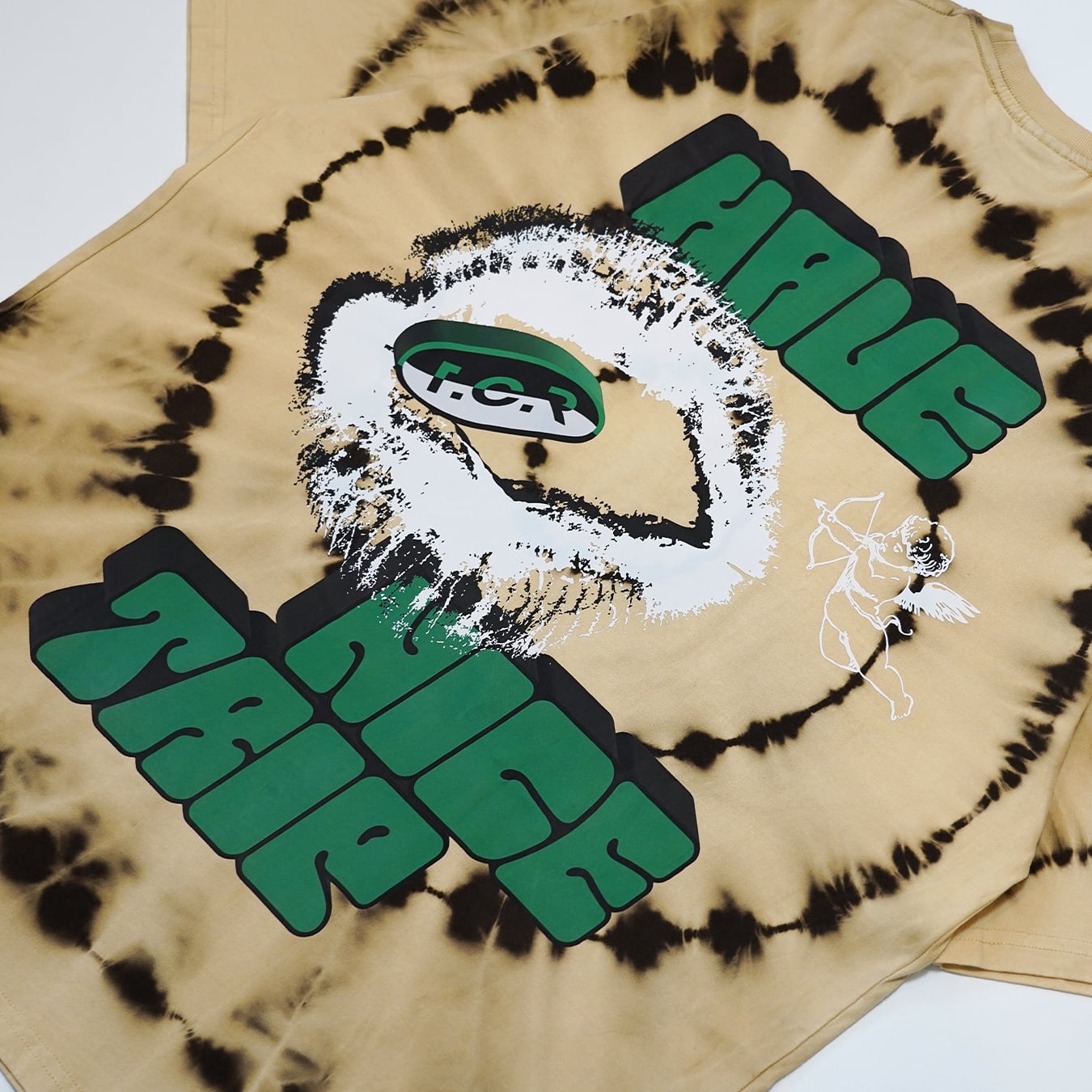 T.C.R DRIP SMILE TIE DYE S/S TEE - KHAKI