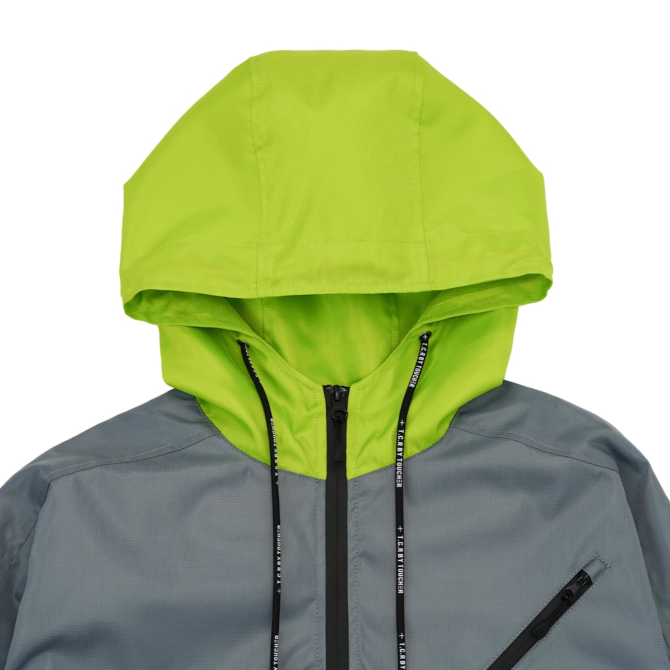 T.C.R WATERPROOF VENTURE JACKET - GRAY / YELLOW GREEN