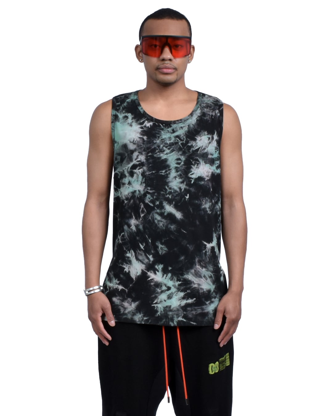 T.C.R TIE DYE LAYERED TANK TOP - GREEN