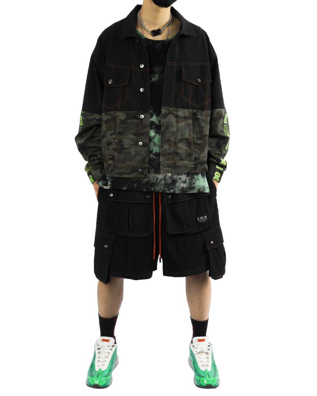T.C.R EQUIPMENT SHELL SHORTS V3 -  BLACK/ORANGE