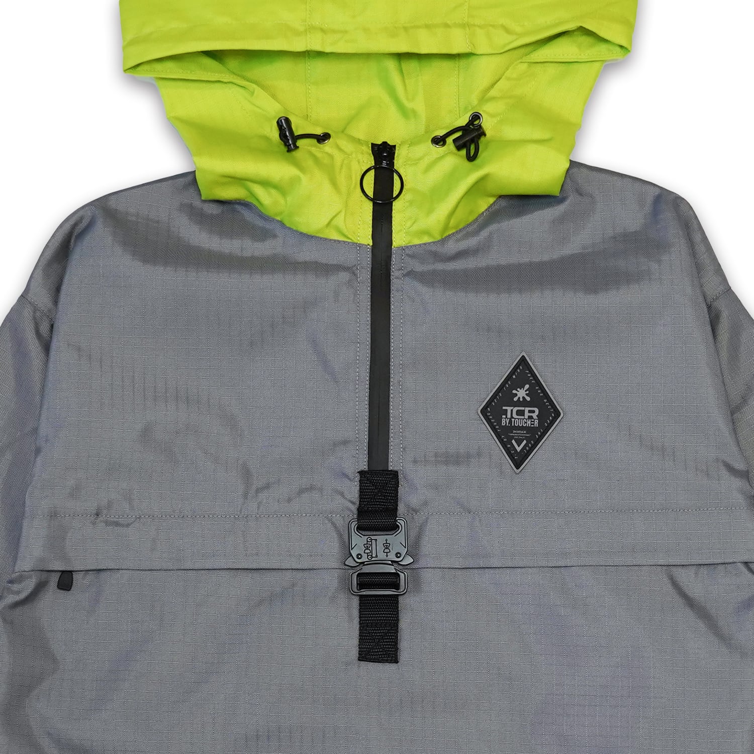 T.C.R WATERPROOF ANORAK VENTURE JACKET - GRAY / LIME GREEN