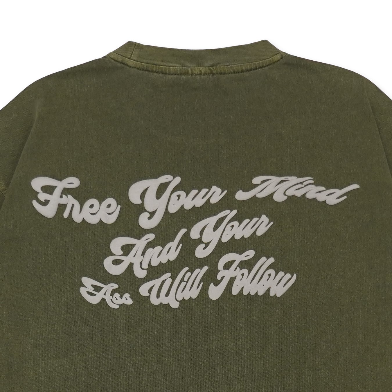 T.C.R MIND CONTROLLER WASHED S/S TEE - GRAY GREEN