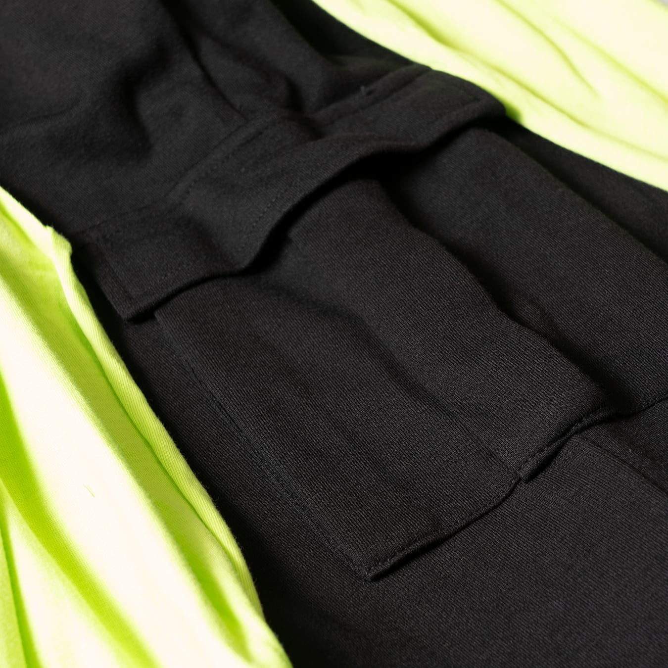 REWORK SWEAT CARGO PANTS - NEON GREEN/BLACK