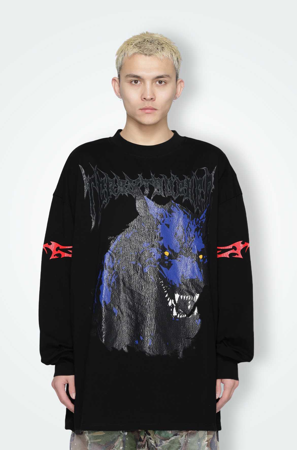 T.C.R WOLF L/S TEE - BLACK