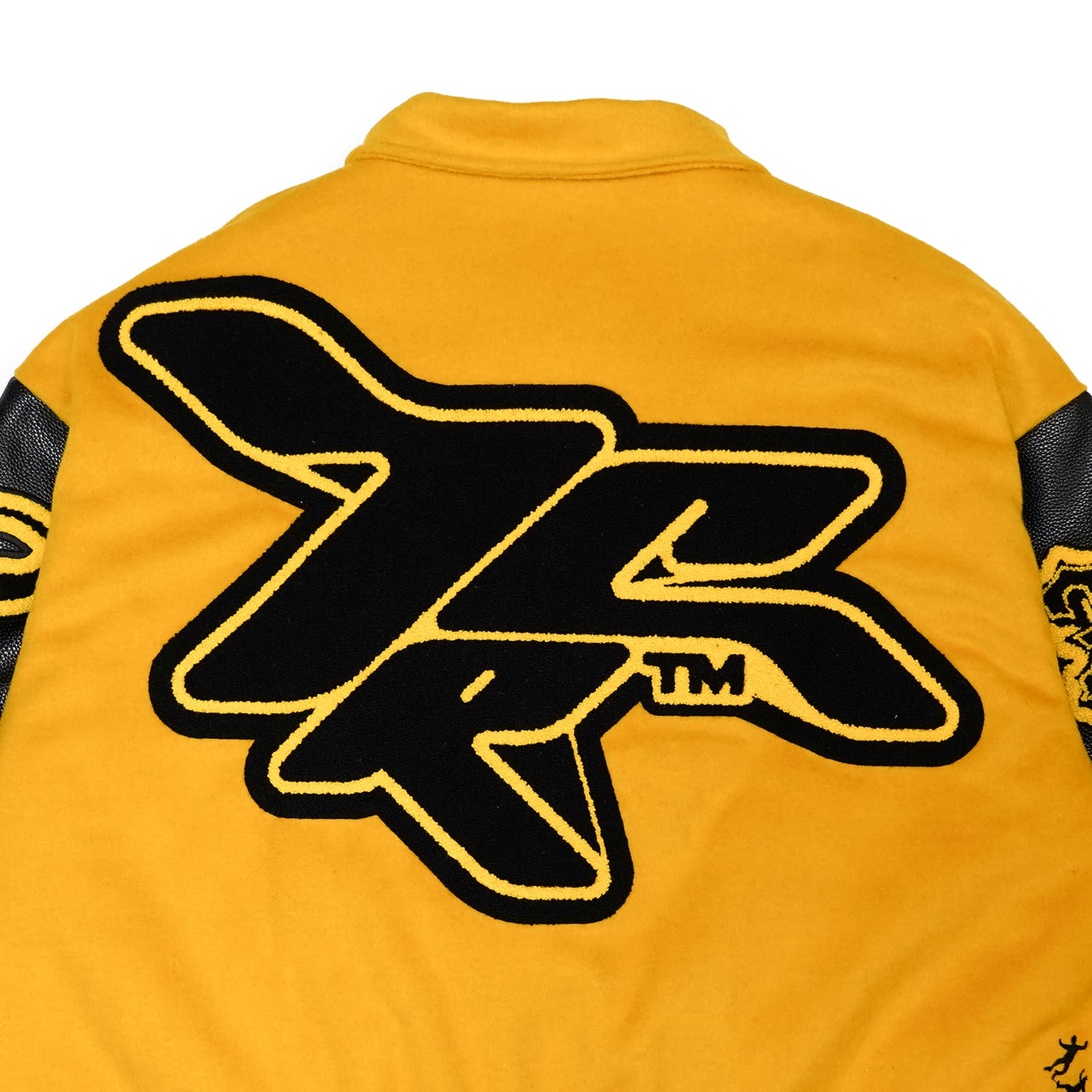 T.C.R RAVER GANG VARSITY LEATHER JACKET - YELLOW