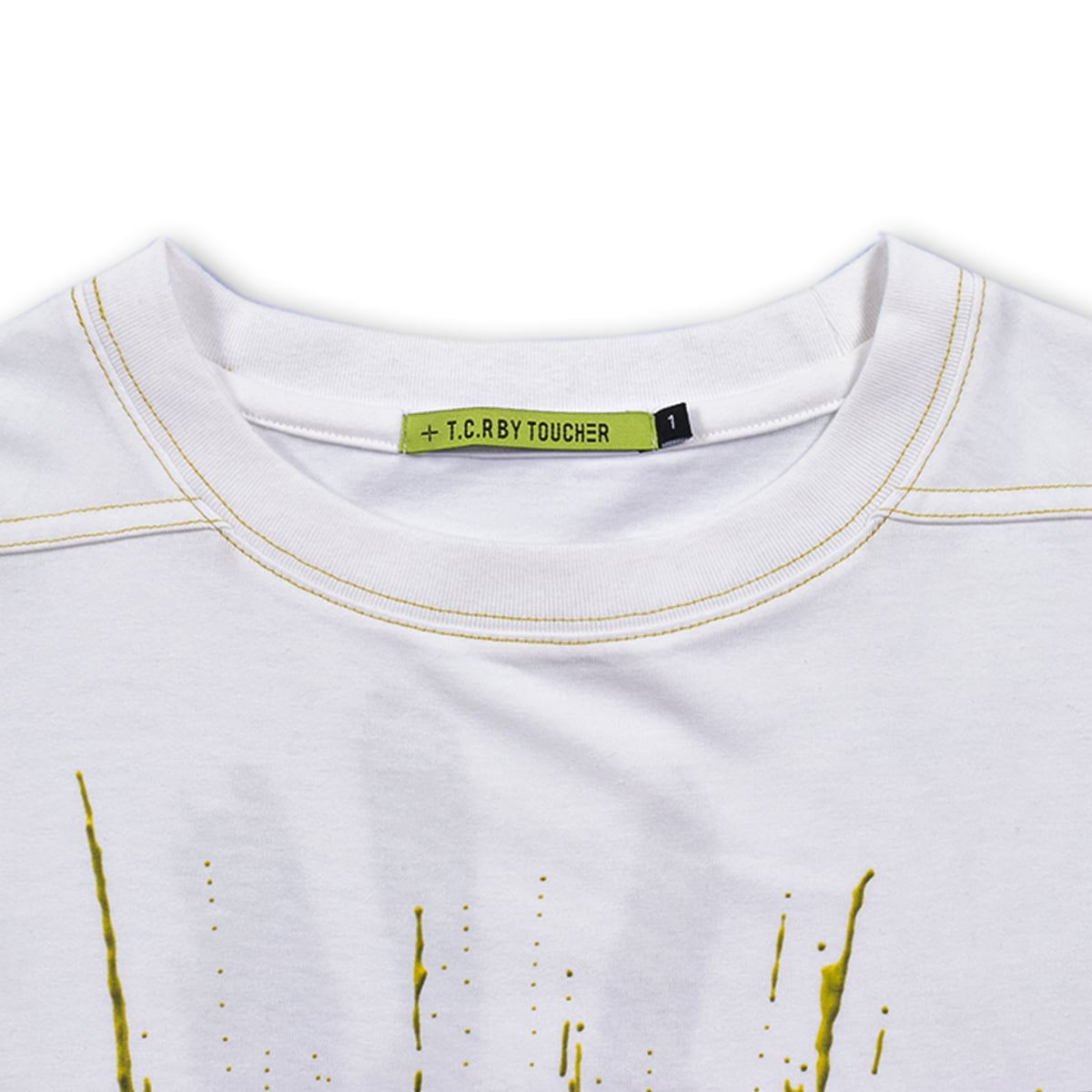 LIQUID OVERSIZED  S/S TEE - WHITE/YELLOW