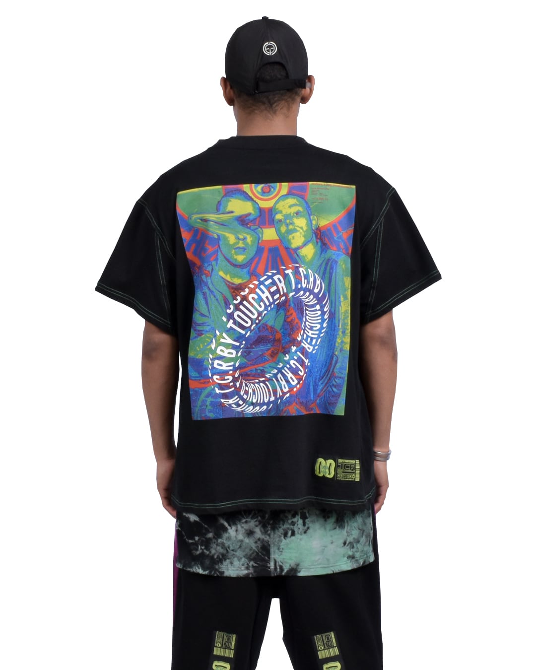 THERMOGRAPHY OVERSIZED  S/S TEE - BLACK/GREEN