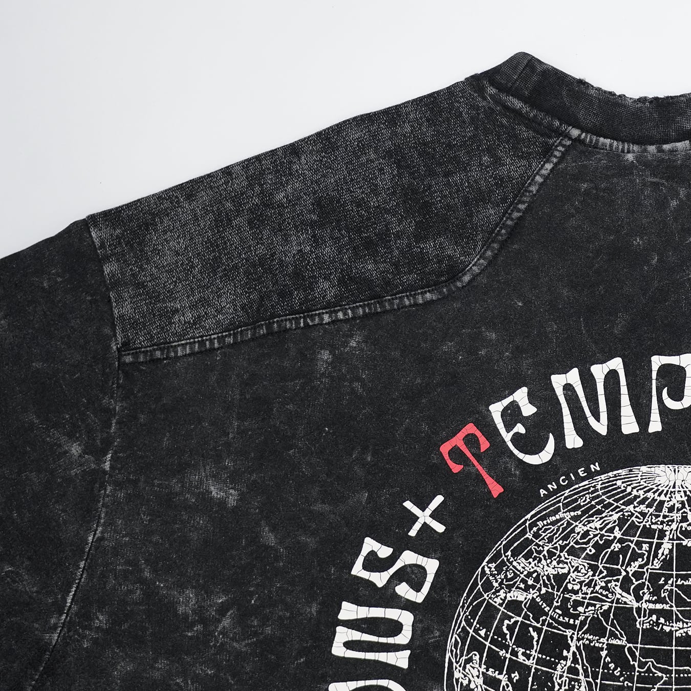 T.C.R ANGELS WASHED S/S PANEL TEE - BLACK