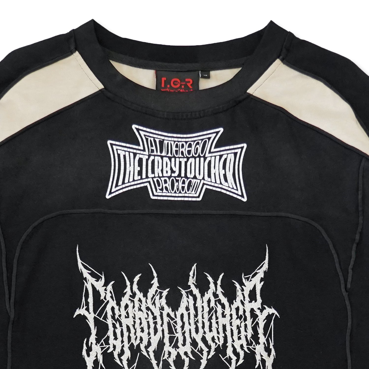 T.C.R DARK RIDER WASHED SPLICED L/S TEE - BLACK