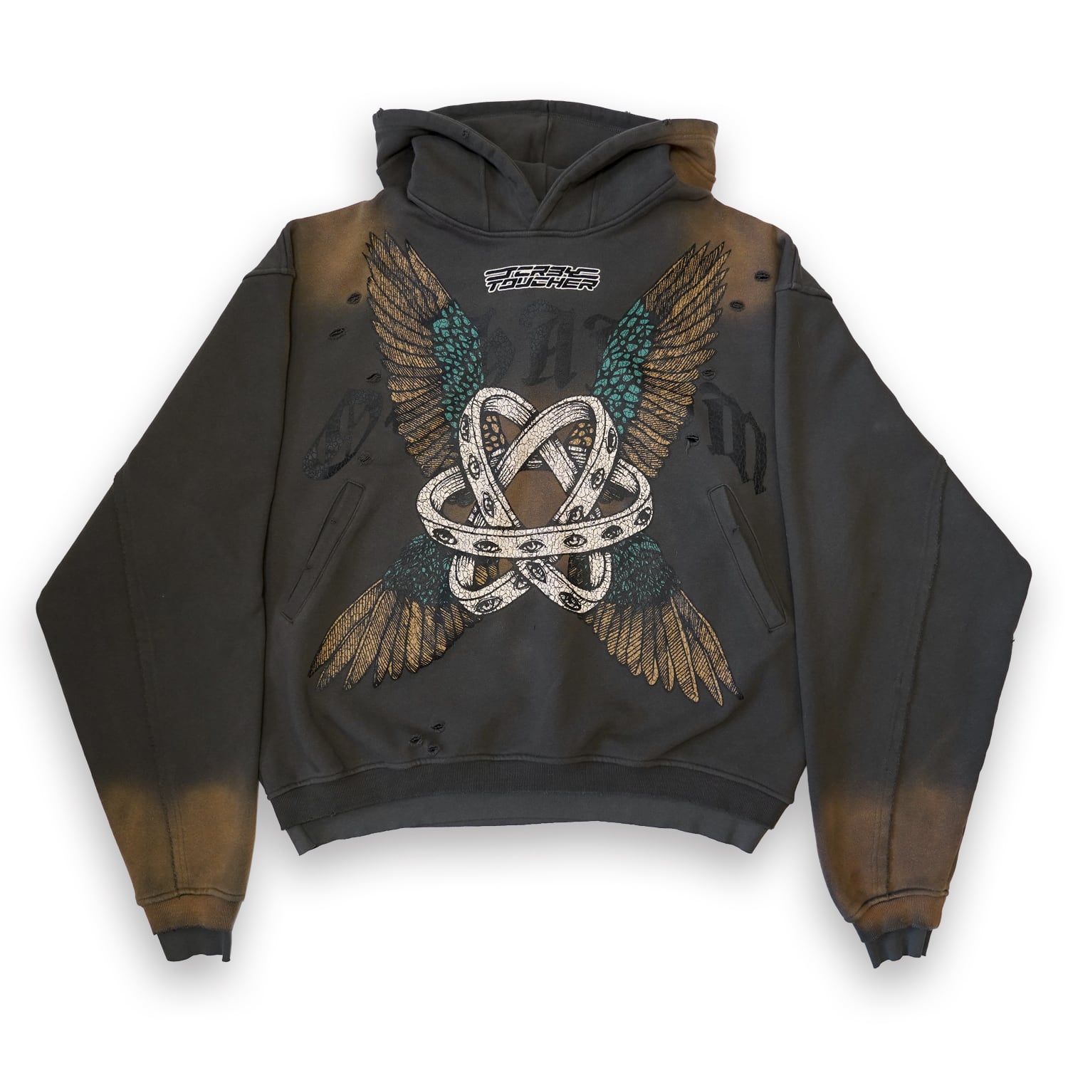 T.C.R THRONES ACID HOODIE - GRAY