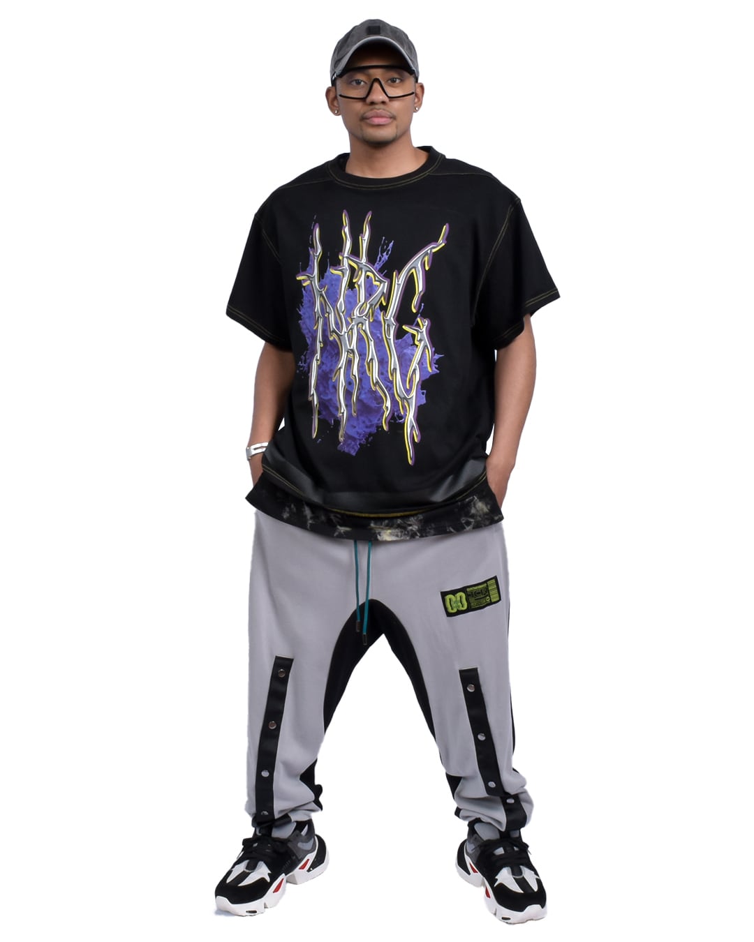 NRG OVERSIZED  S/S TEE - BLACK/YELLOW