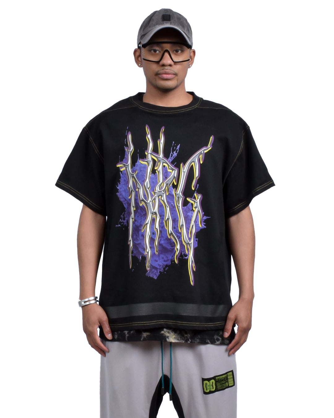 NRG OVERSIZED  S/S TEE - BLACK/YELLOW