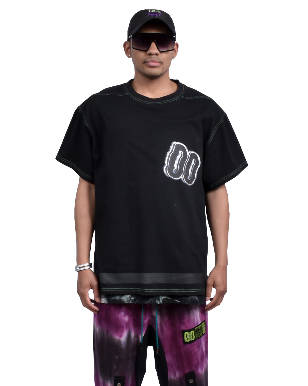THERMOGRAPHY OVERSIZED  S/S TEE - BLACK/GREEN