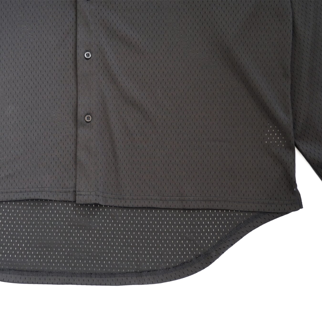 T.C.R LIGHTNING LOGO L/S MESH SHIRTS - BLACK