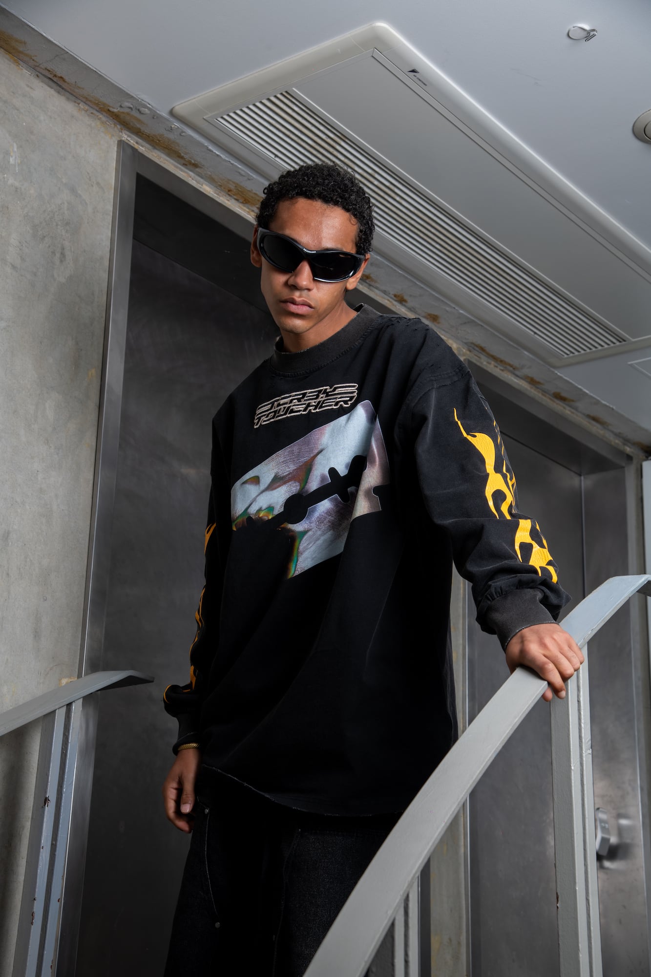 T.C.R FIRE BLADE L/S TEE - BLACK