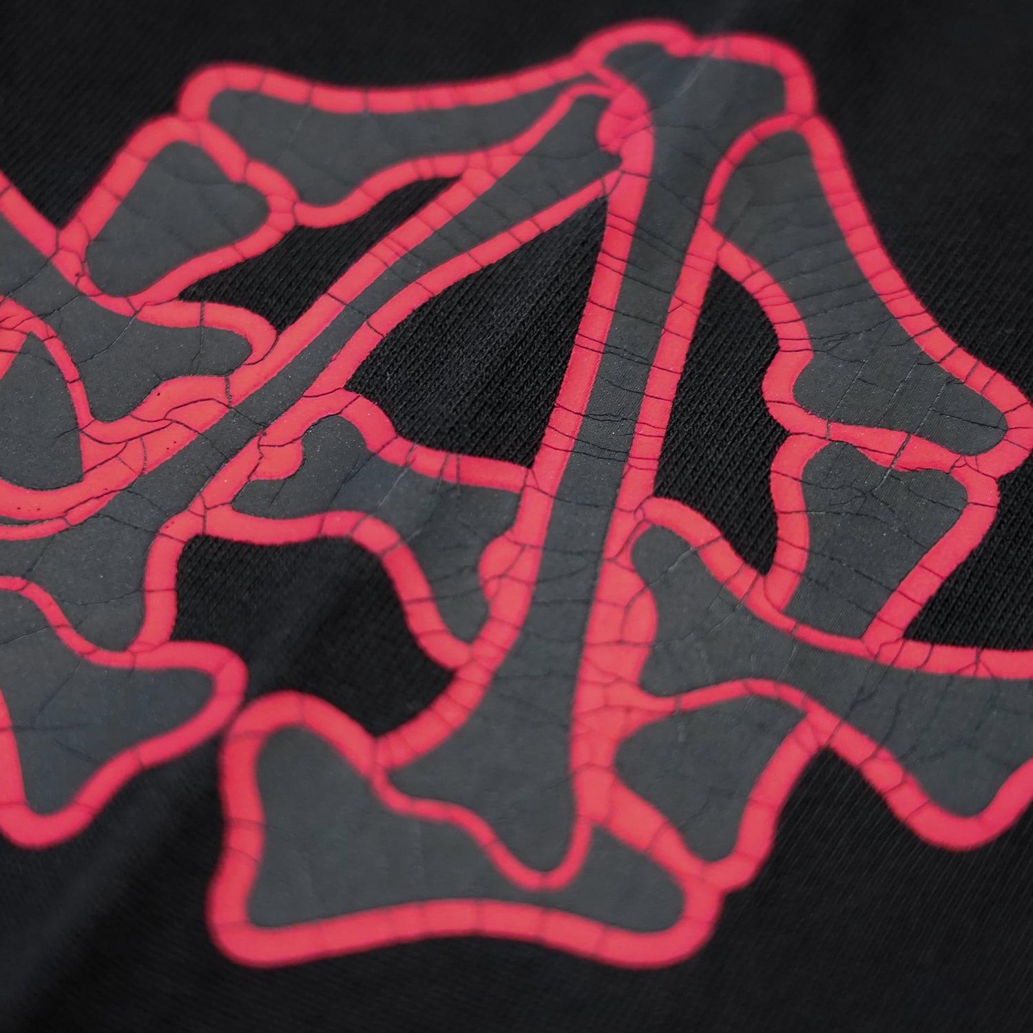 T.C.R TRIBAL SKULL EMBLEM FADED L/S TEE - BLACK